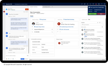 Transform and deliver better
customer service with Dynamics 365

